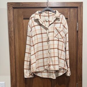 Idyllwind Brown and Cream Checkered Top